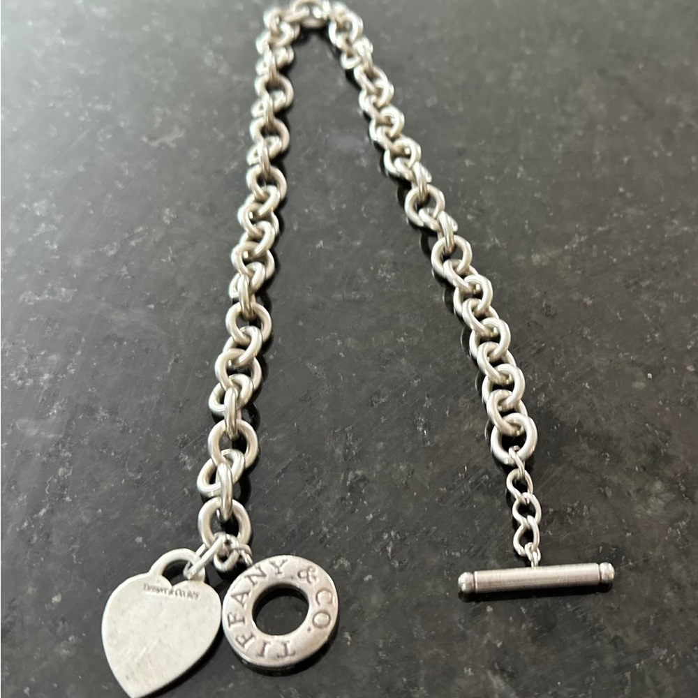 Tiffany and Company toggle Sterling silver choker with heart